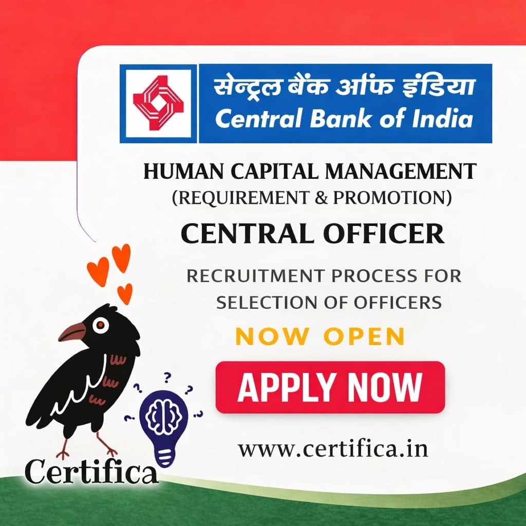 Central Bank of India Central Officer Recruitment 2026 – Apply Online