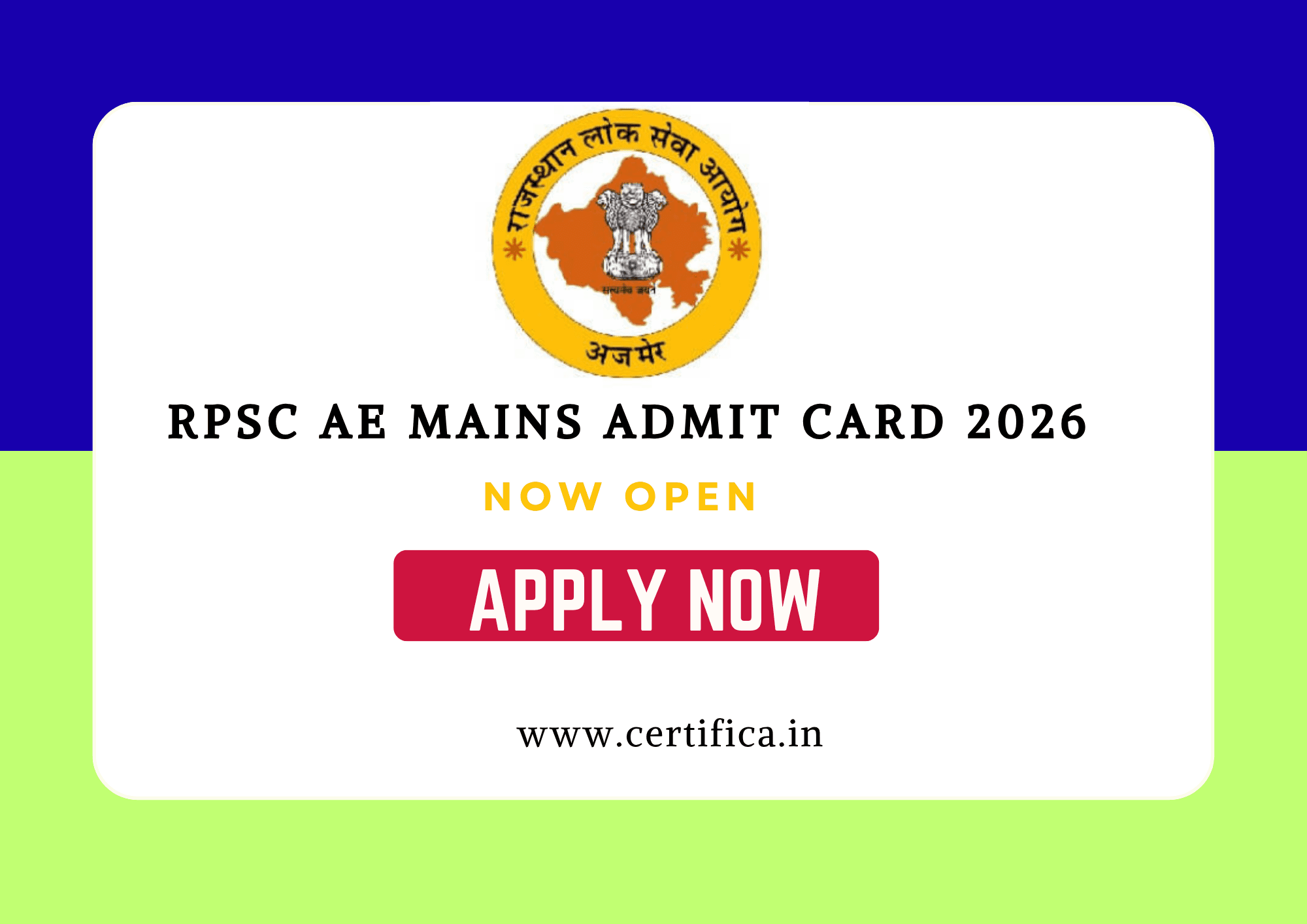 RPSC AE Mains Admit Card 2026 – Download Assistant Engineer Hall Ticket