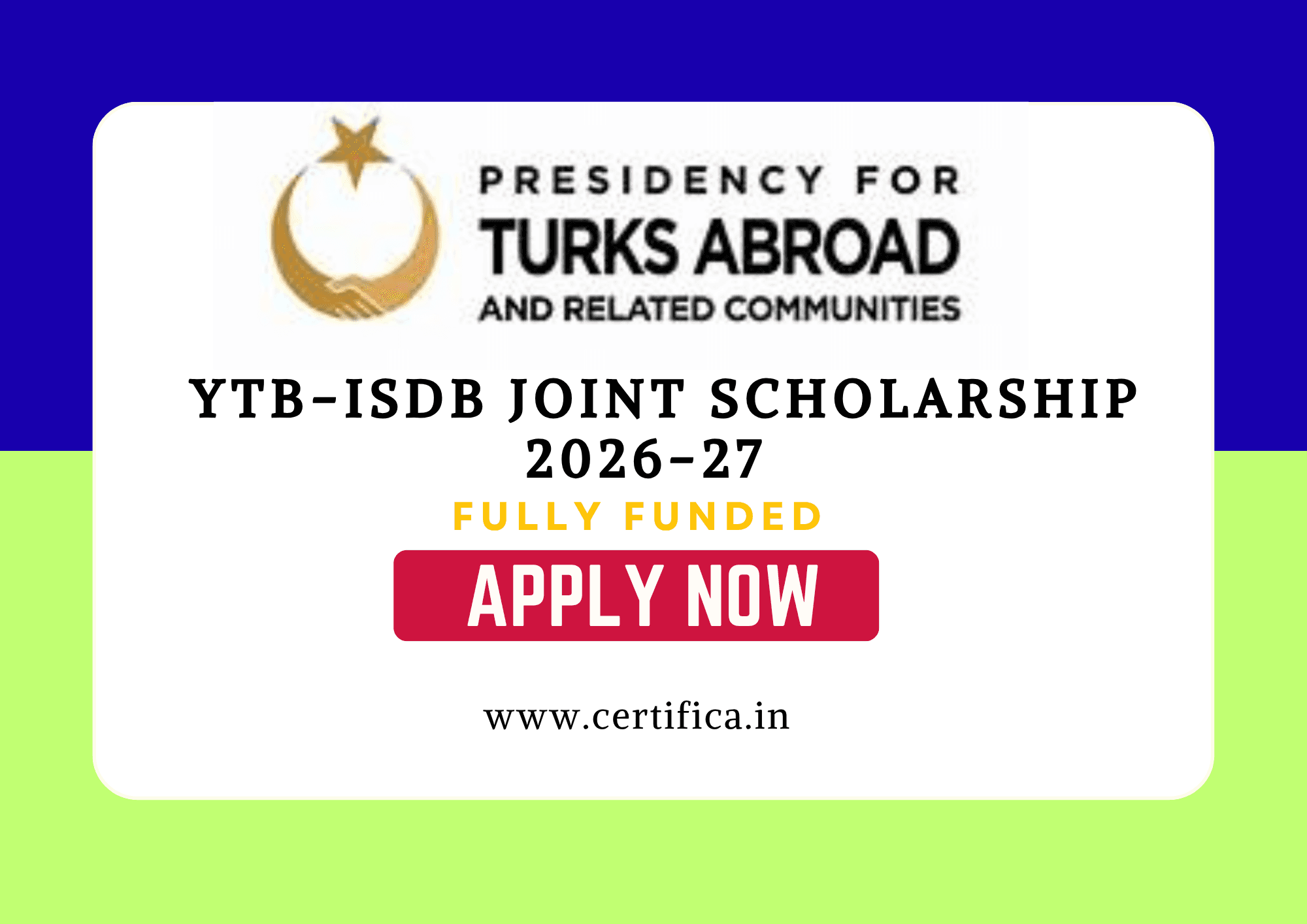 YTB-IsDB Joint Scholarship 2026-27 in Türkiye – Fully Funded