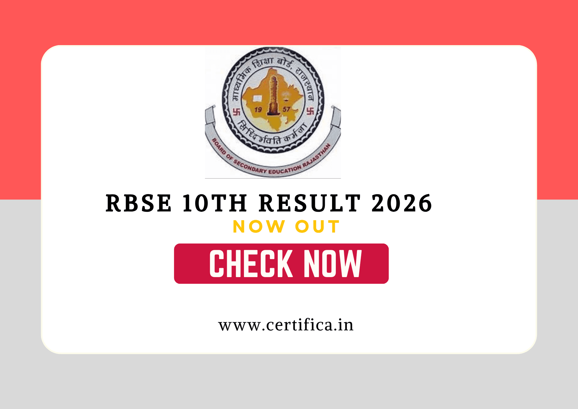 RBSE 10th Result 2026 Out Today at 1 PM – Check Rajasthan Board Result