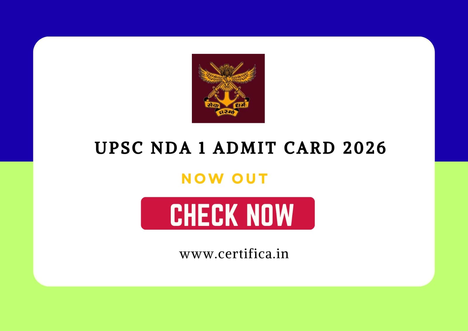 UPSC NDA 1 Admit Card 2026 Released: Direct Download Link Here