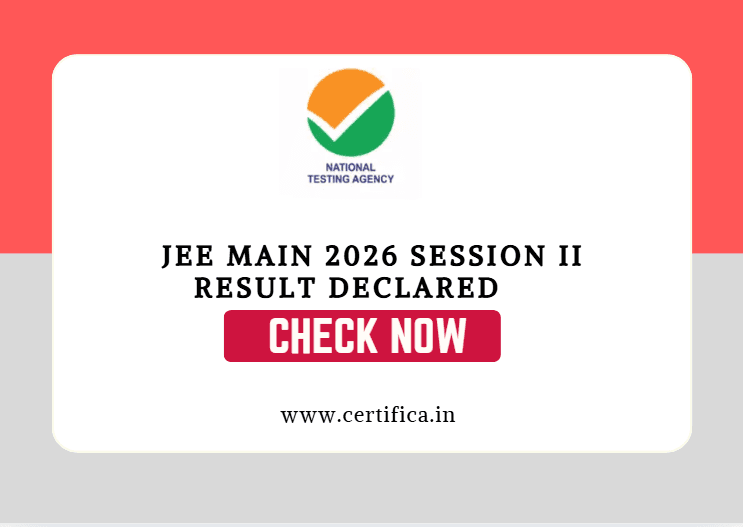NTA JEE Main Session II April 2026 – Result Declared
20 April 2026