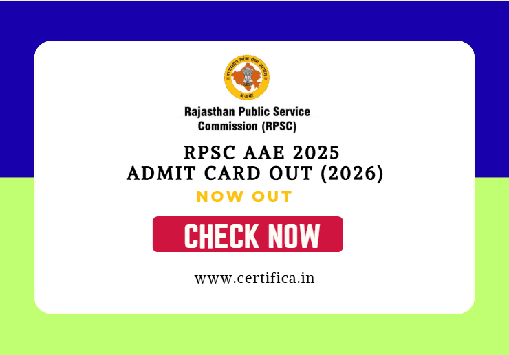 RPSC AAE Recruitment 2025 Admit Card 2026 Out — Download Assistant Agriculture Engineer Hall Ticket