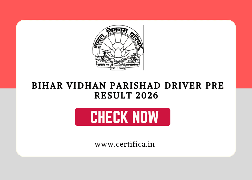 Bihar Vidhan Parishad Driver Pre Result 2026 – Check Result PDF