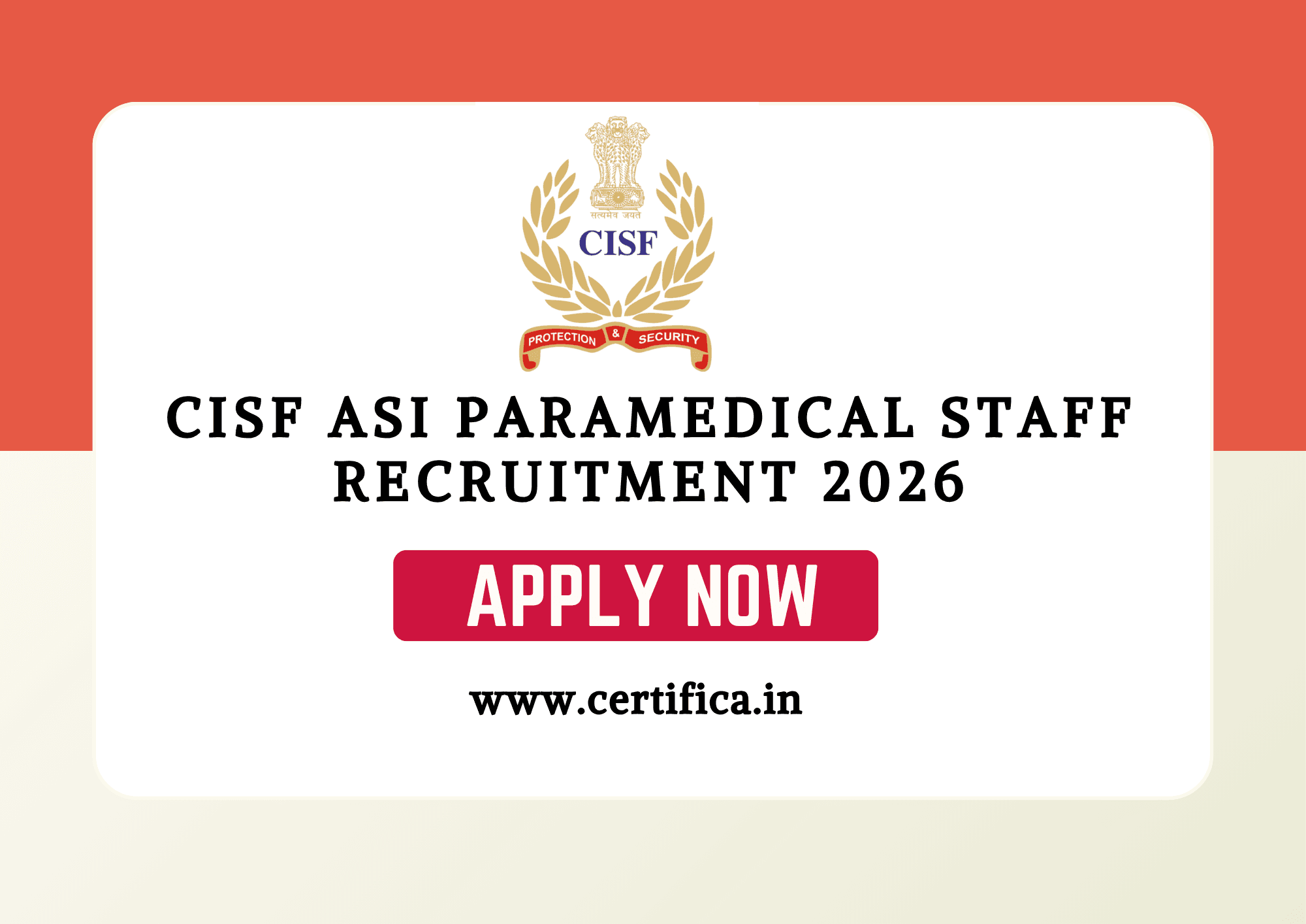 CISF ASI Paramedical Staff Recruitment 2026 – Apply Online for 24 Posts