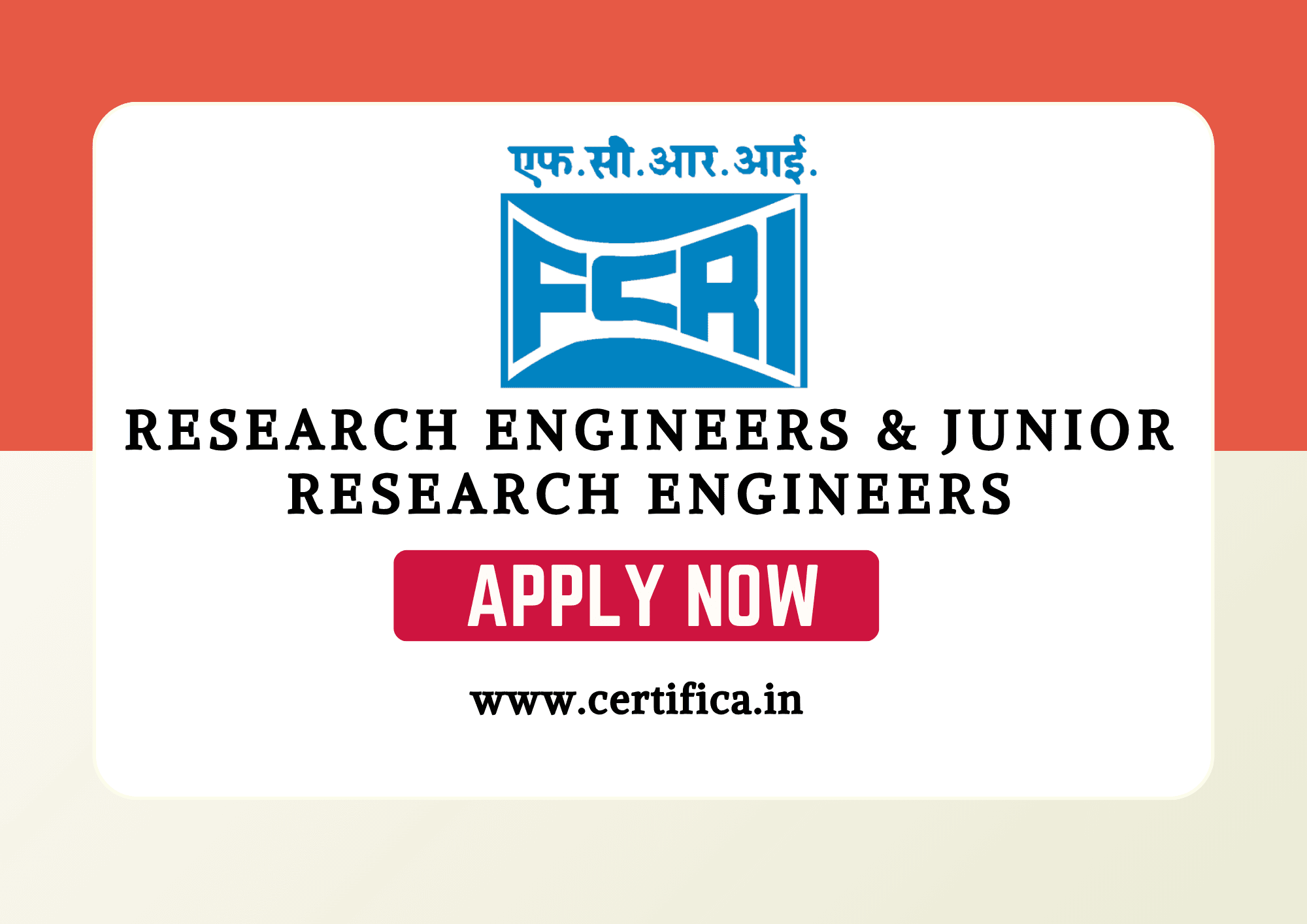 FCRI Recruitment 2026 — Research & Junior Research Engineers