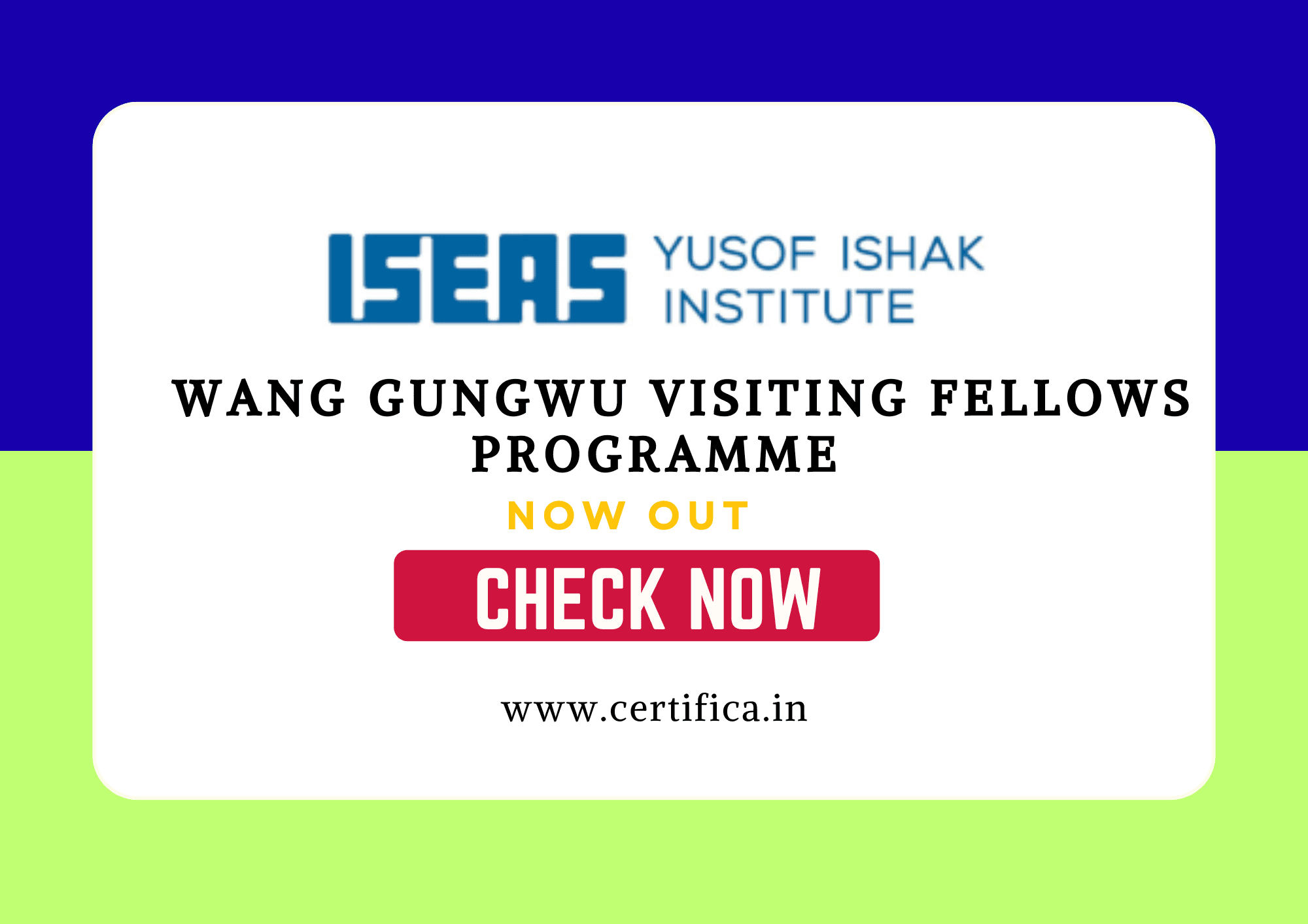 Wang Gungwu Visiting Fellows Programme 2027 in Singapor