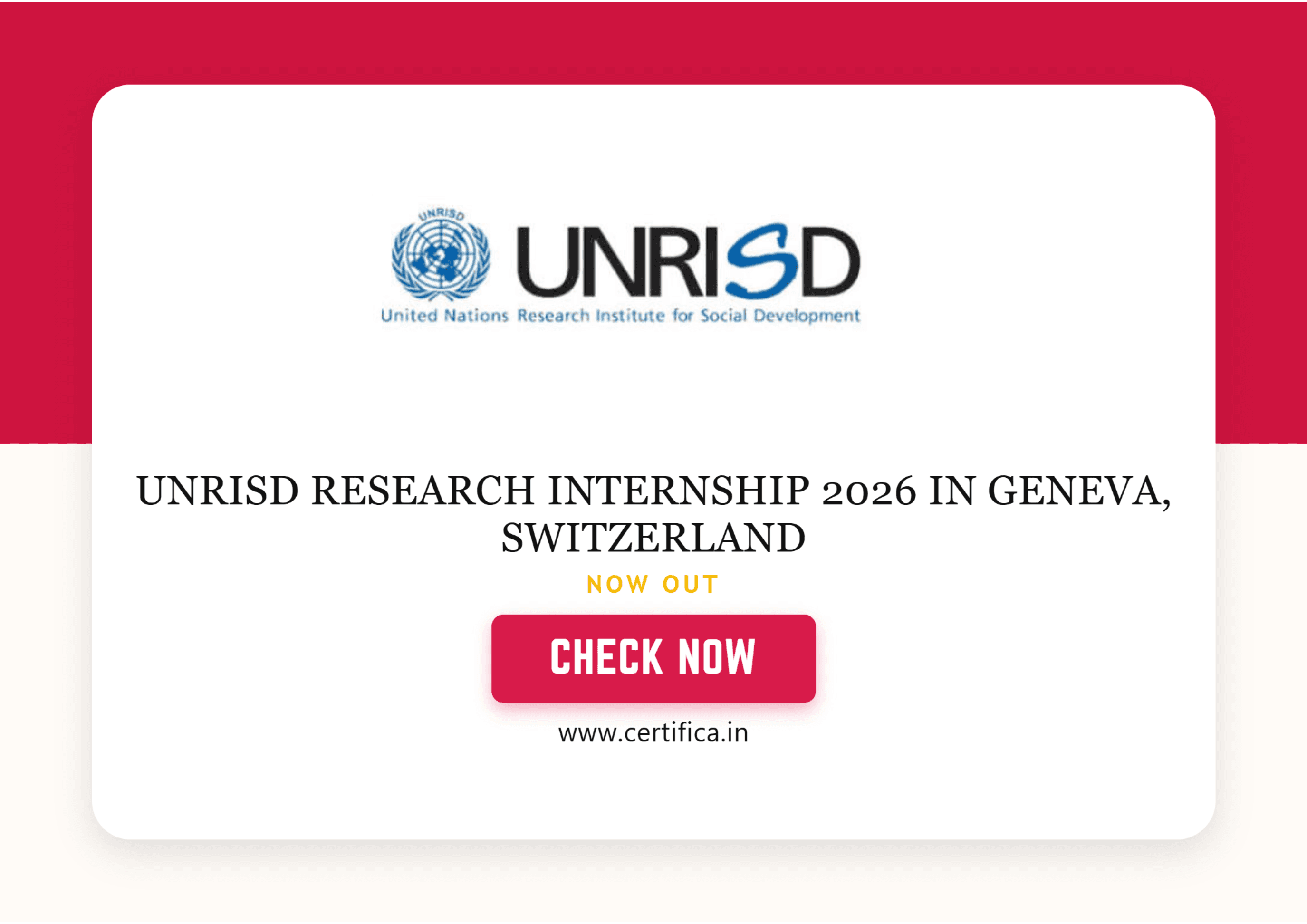 UNRISD Research Internship 2026 — Geneva, Switzerland